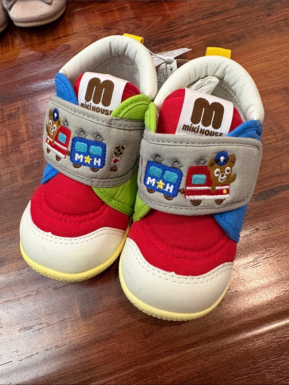 New Miki House Shoes Colorful Train Sneakers - Red/Blue/Green- 15cm
